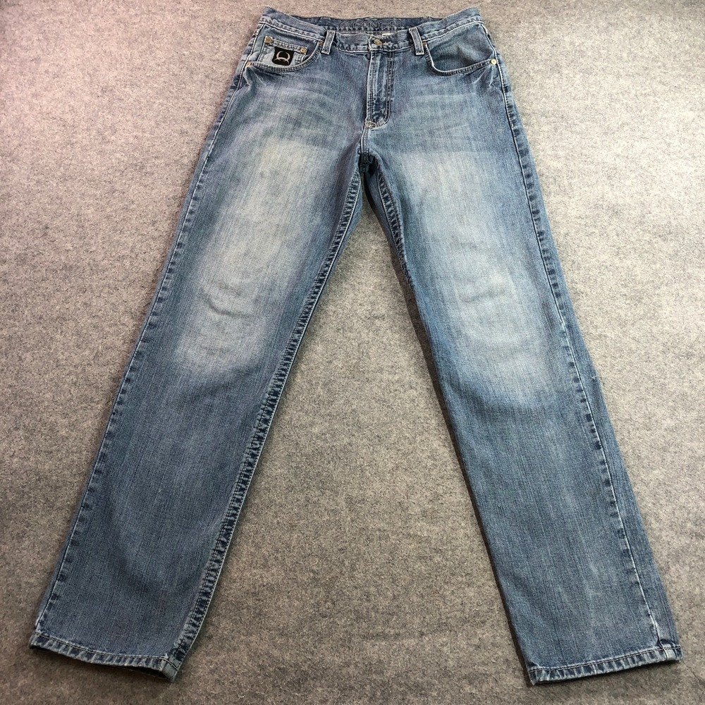 Cinch Mens Black Label 2.0 Jeans 34x36 Light Wash Relaxed Straight Denim